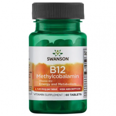 B-12 Methylcobalamin 2500 mcg,  60 tabs